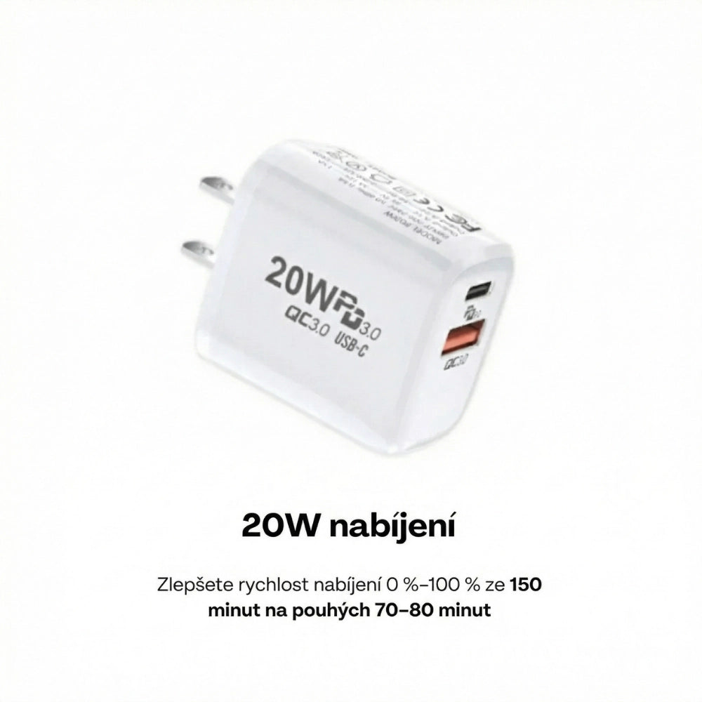 Výkonná Nabíječka 20 W – Rychlejší Nabíjení