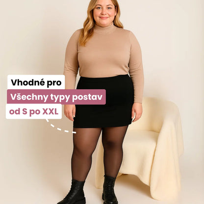 Zateplené transparentní punčocháče