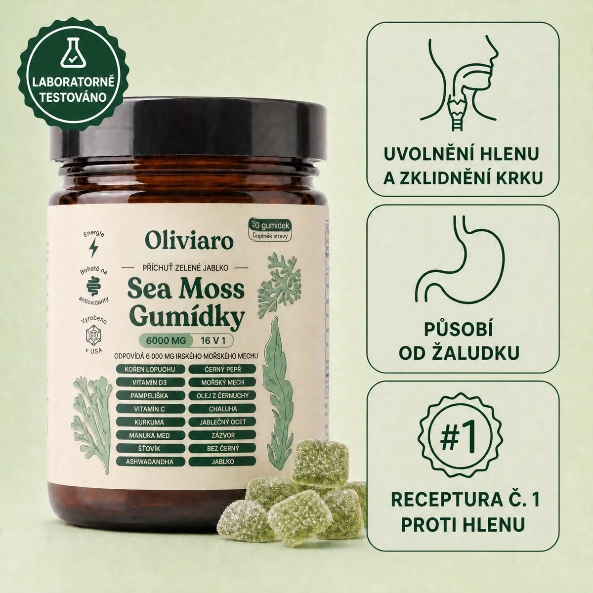 Gumídky s mořským mechem 16 v 1 Oliviaro